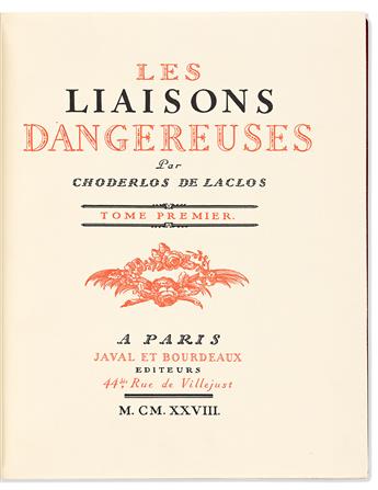 Choderlos de Laclos, Pierre (1741-1803) Les Liaisons Dangereuses.